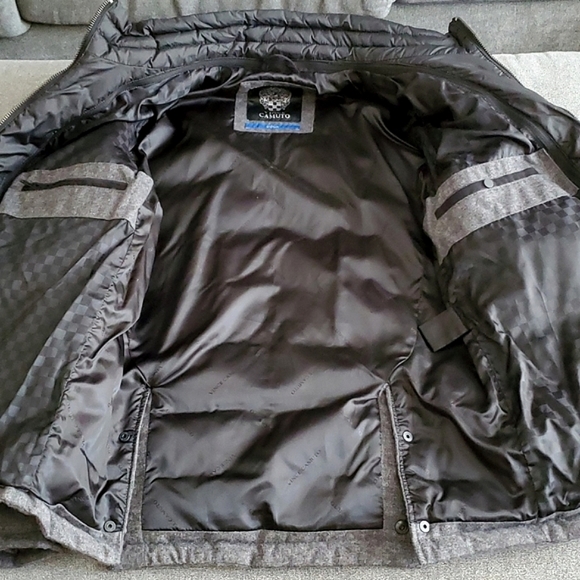 🆕️ VINCE CAMUTO Men's Gray Flannel Quilted Down & Feather Jacket SIZE: M - Picture 9 of 16